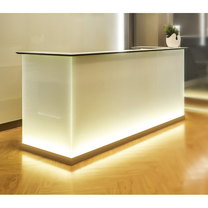Candus Rectangle Glass Reception Desk